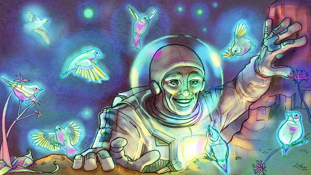 Home Zikedish spaceman discovering new worlds